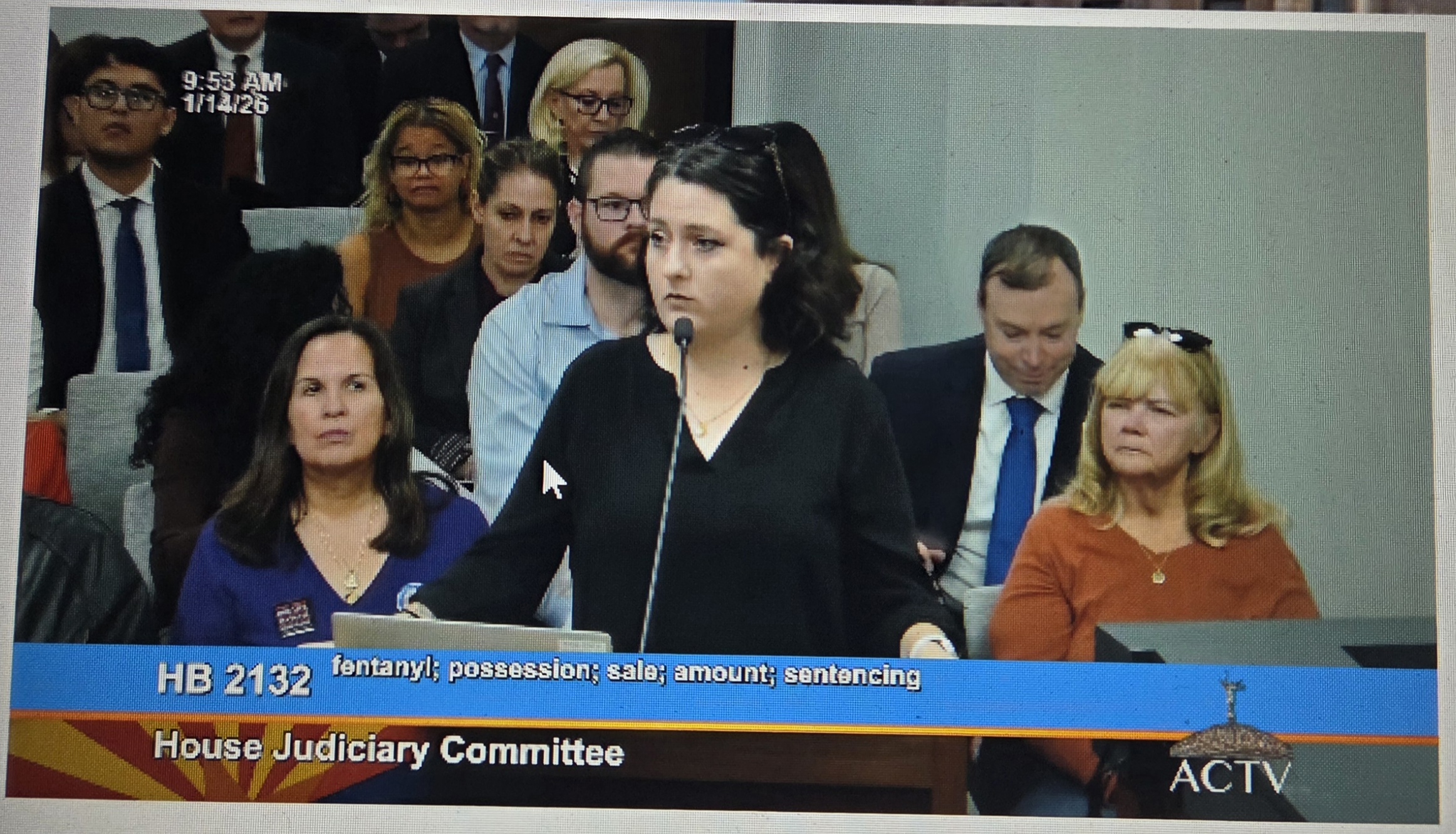 Kara Janssen testifying before the Arizona House Judiciary Committee