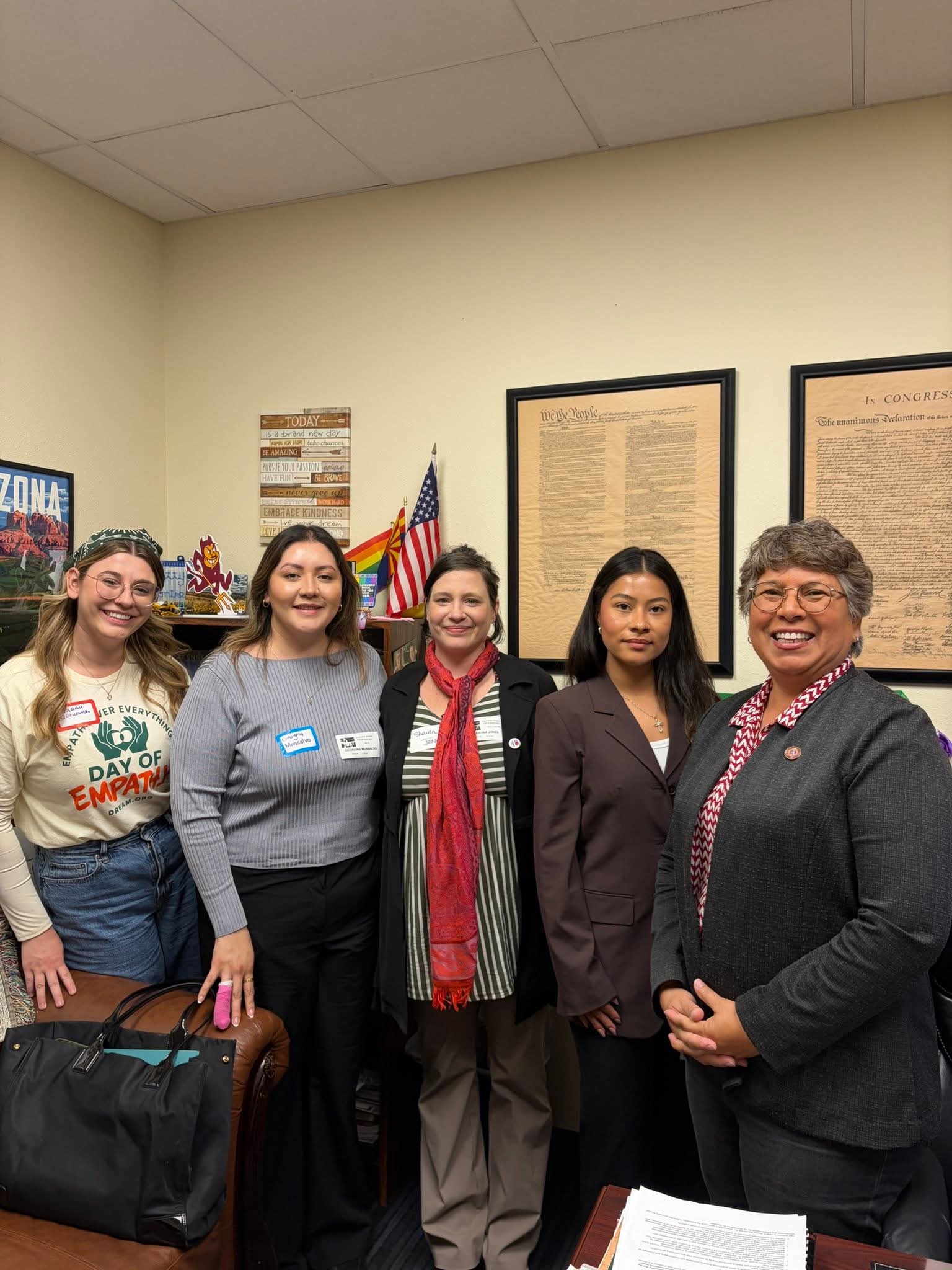 Advocates meeting with an Arizona legislator in their office